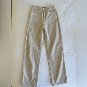 Cream Corduroy Pants- Straight Leg
